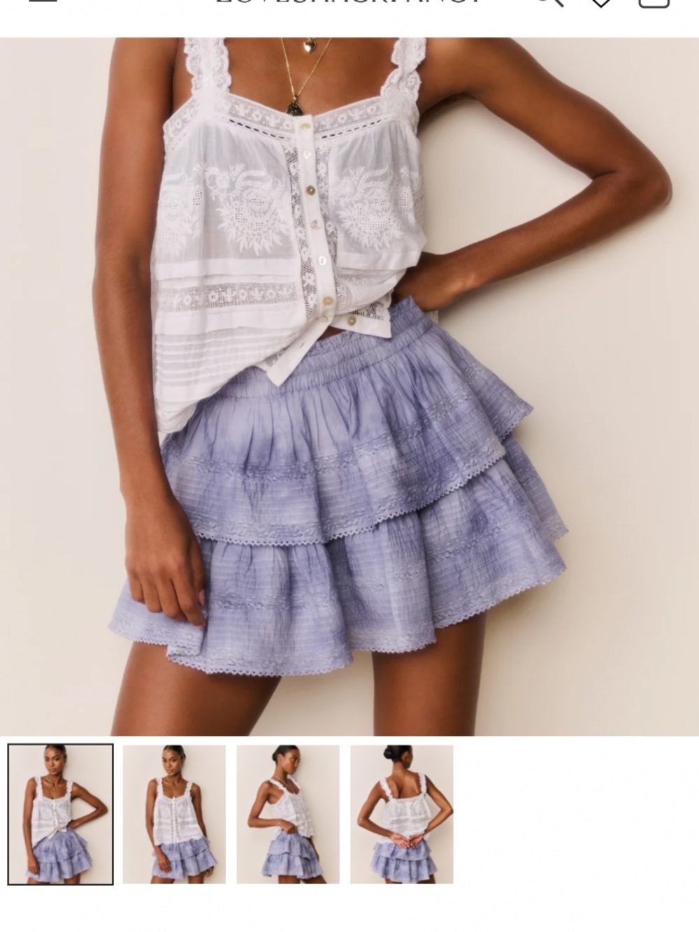Love shack fancy ruffled skirt